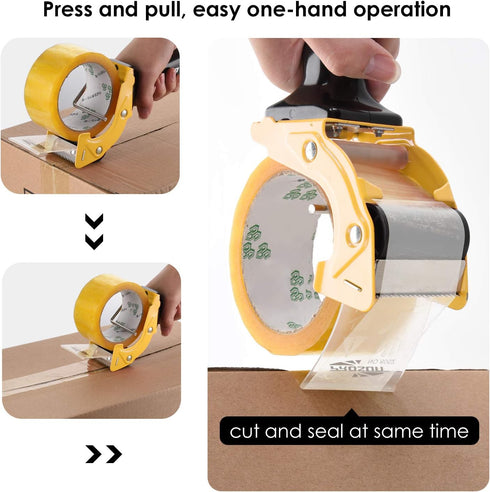 Fast Reload 2 Inch Tape Gun Dispenser - Packing Packaging Sealing Cutter TG01 (TG01-YLW)