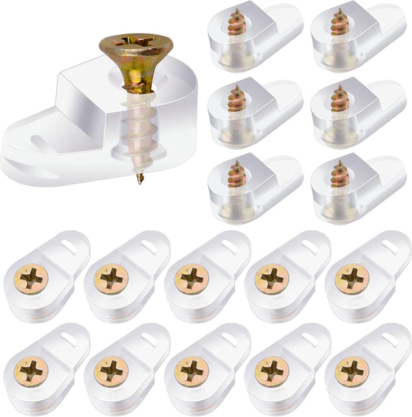 100PCS Glass Retainer Clips Kit, Glass Clip with Screws for Fixing Glass Cabinet Doors, 4-5mm Glass