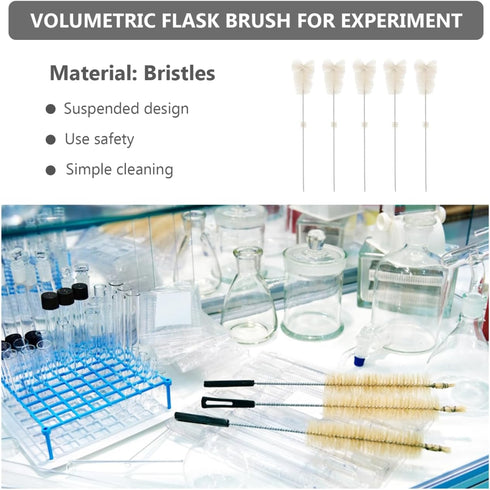 5Pcs Set 10.23In Volume Bottle Brush Test Tube Cleaners with Flexible Bristles for Glass Bottles Straws Lab Flask