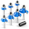 Totowood 7Pcs Roundover Router Bit 1/4 Shank,Radius in 1/2",3/8",5/16",1/4",3/16",5/32",1/8",Carbide Tip 2 Flutes Corner