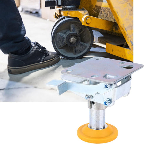 3in Capability100kg/220.46lb(X-75-32-3) Trolley Brake Floor Lock Iron Galvanized Trolley Cart Lock with TPU Pad