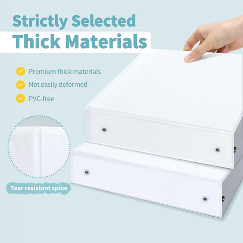SUNEE 2 Pack 3 Ring Binder, 2 Inch Clear View, PVC-Free, Fits 8.5x11 Inches for School or Office Supplies