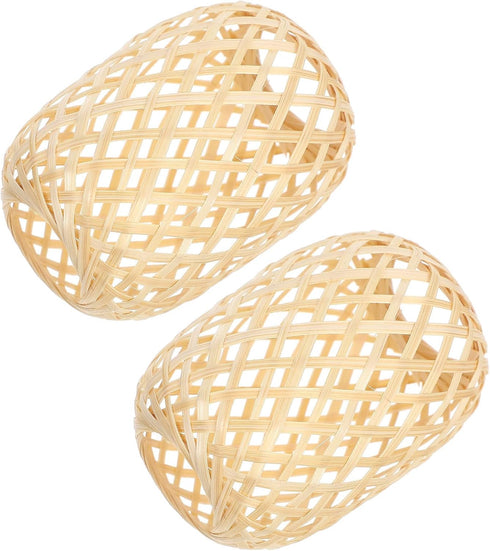 Artibetter 2pcs Handmade Woven Mini Lantern Lamp Shades, Vintage Small Pendant Light