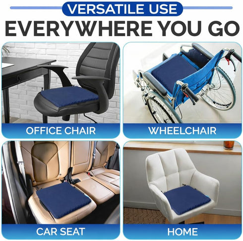 VIVAMINT Tailbone Large Gel Seat Cushion for Long Sitting, Cooling Gel Cushion for Office Chair, Sciatica Coccyx Pain
