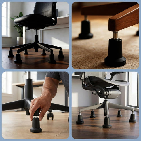Muniqinyar 5 Bell Glides Pcs Replacement Office Chair Stool Swivel Caster to Fixed Castors, High Profile