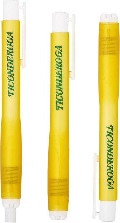 Ticonderoga Retractable Eraser, White, 1 Count, 6 Packs (X38001)
