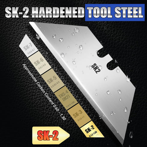 50 Pack SK2 DIYSELF Utility Knife Blades, Box Cutter Blades, Heavy Duty Utility Blades Refills with Storage Box, Razor