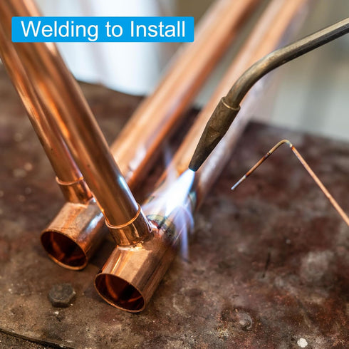 PATIKIL 1 Inch ID Tee Copper Fitting, 1 Pack 3 Way Welding Joint Pressure Pipe Fitting for HVAC