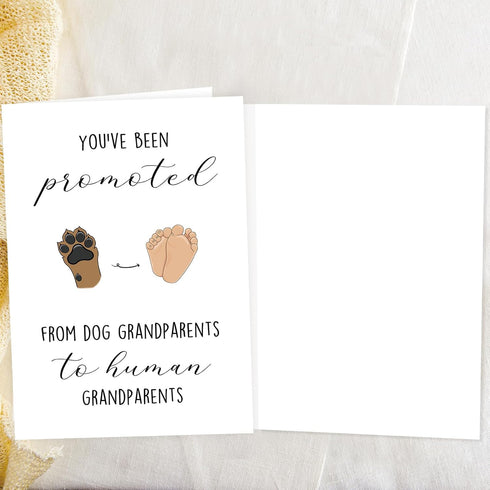 OJsensai Funny Pregnancy Announcement for Grandparent, Cute Pregnancy Revel Card for Grandparent, Promoted from Dog