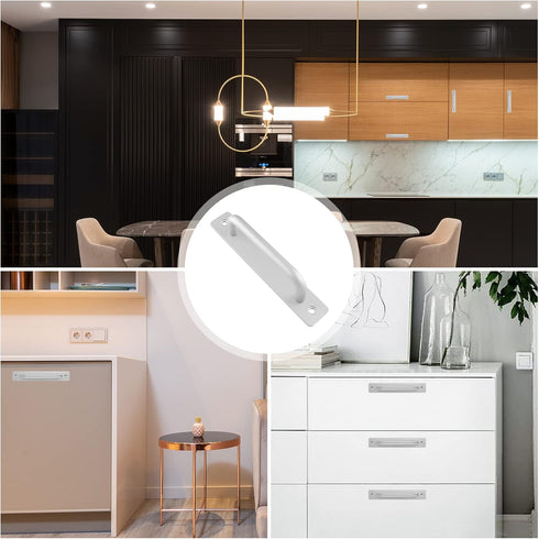 2 Pack Aluminium Alloy Closet Door Handles with Plate, 7.1 Inch /180 mm Sliding Door Pull Handle