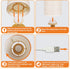 Dimming 2700K 5W 50K Bulb Touch Bedside Table Lamp - Stepless USB Powered, Minimalist Wood Base Linen Shade, Warm Light