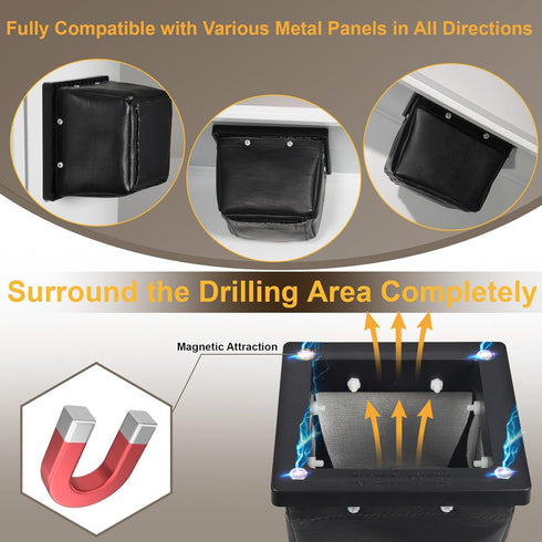 Arinakii Magnetic Metal Shaving Catcher Dirt Bag, Magnetic Drill Shaving Catcher, Electrical Safety Drill Catcher Dirt