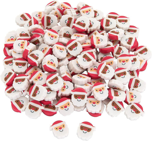 Fun Express Mini Santa Erasers - Stationery, 144 Pieces