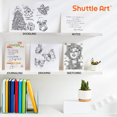 Retractable Pastel Gel Ink Pens, Shuttle Art 15 Pack, 0.5mm Fine Point for Writing Journaling