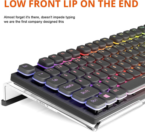 Richboom Computer Keyboard Stand Tilt PC Keyboard Stand Riser for Easy Ergonomic Typing, Acrylic Keyboard Tray Holder