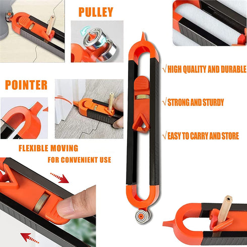 Contour Gauge Scribe Tool, Baowox Precise Profile Gauge Tool with Lock for Pencil Woodworking Edge Measuring