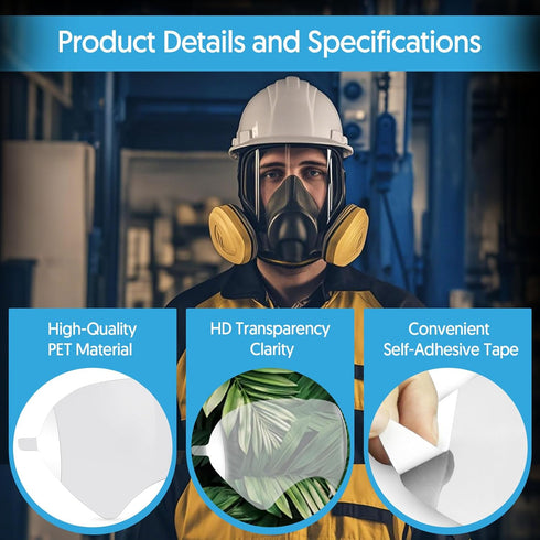 60 Pack 6885, 6000, 6700, 6800, 6900 QZQ Peel Off Lens Cover Compatible with Respirator Masks Series, Protective Cover