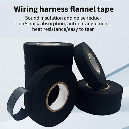 Generic 49.21ft Automotive Wire Harness Tape - Heat-Resistant Cloth Electrical Tape, Self-Adhesive Fabric Wrap
