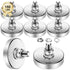 Neodymium Round Magnet with M6 Male Thread, 150 lb Corrosion-Resistant Mounting Magnet for Outdoor Tools, 8 Packs