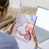 Mini 3 Ring Binder (Lightpink Marble) - 5.5 x 8.5 in, 1 Inch with Elastic Cord, Fits Loose Leaf Paper