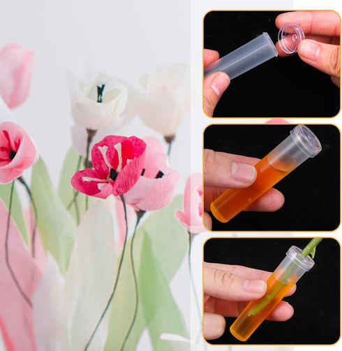 Generic (100pcs) Tubos para Flores Naturales, Tubos para Flores Naturales para Pastel, Water Tubes for Flowers, Flower