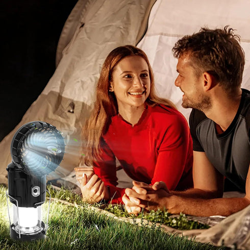 2024 Upgrade Solar Powered Camping Lantern with Fan - Stay Cool and Well-Lit During Outdoor Adventures with This