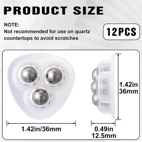 Alpinleux 12 360 Pcs Mini Caster Wheels, Self Adhesive Caster Wheels, Swivel Appliance Wheels, Small Appliance Rollers
