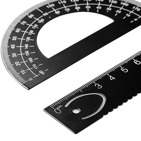 Leinuosen 6 Set 12 Inch Pcs Triangular Ruler Engineering Scale Aluminum Architect Drafting Ruler Metal Protractor