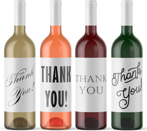 Thank You Wine Bottle Labels Gift for Client Friend Family | Peel