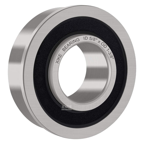 XiKe 10 Pack Flanged Ball Bearings - 5/8" x 1-3/8" for Lawn Mower, Wheelbarrows, Carts & Hand Trucks