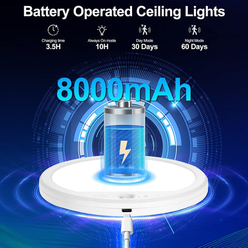 Closet OSIDEN Rechargeable Motion Sensor Ceiling Light with Remote Wireless Magnetic Stick on Light Battery Operated