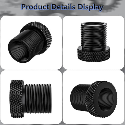 2 Pack Thread Adapters and Washers, 1/2x28 to 3/4x16 Steel Thread Protector with Rubber Washer (Black)
