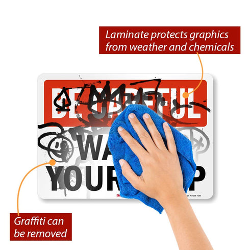 "Be Careful - Watch Your Step" Label by SmartSign, 10" x 14"