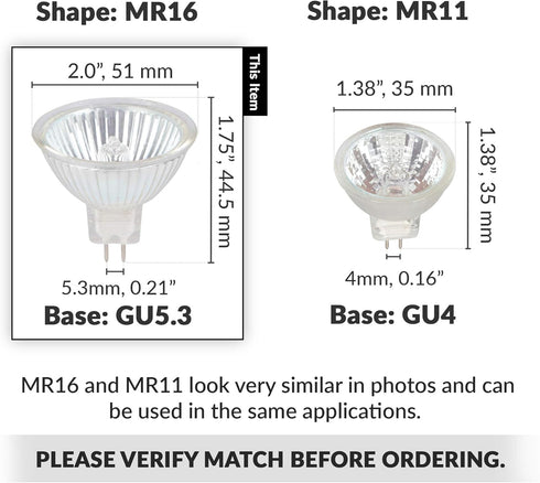 Simba Lighting Halogen MR16 20W 12V Light Bulbs (10 Pack) for Landscape, Track Lights, Fiber Optics, Desk Lamps, BAB C