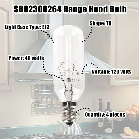 BTFO 4pcs SB02300264 T8 E12 40W Bulbs Bulbs PM250-A PM250-B PM390 PM390-HS PM390S RM50000 RM503004 RM503601 Light