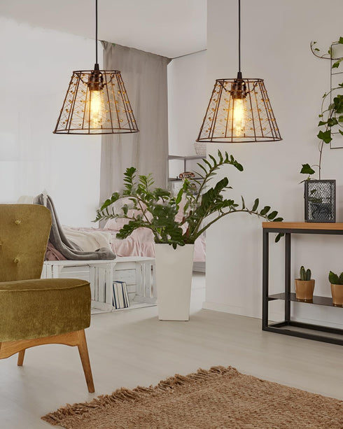 IP44 Battery Operated Chandelier with Remote, Waterproof Outdoor Pendant Light, No Wiring Needed Gazebo Lights