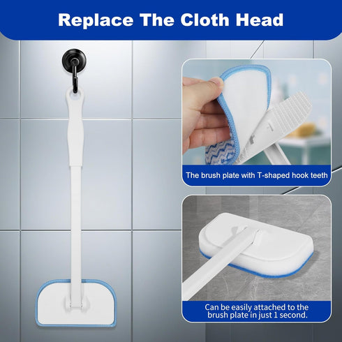 Shower,4-in-1 4 MOSEN Scrub Brush for Cleaning Brushes with Different Function Cleaning Heads Brush for Shower Cleaning