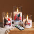 Eywamage Christmas Glass Flameless Candles with Remote, Flickering LED Pillar Candles Holiday