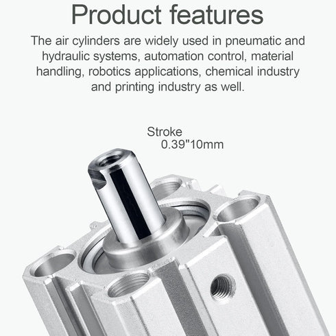 Pneumatic Air Cylinder: 25mm Bore, 10mm Stroke, Thin Double Action Hydraulic Cylinder SDA 25 X 10