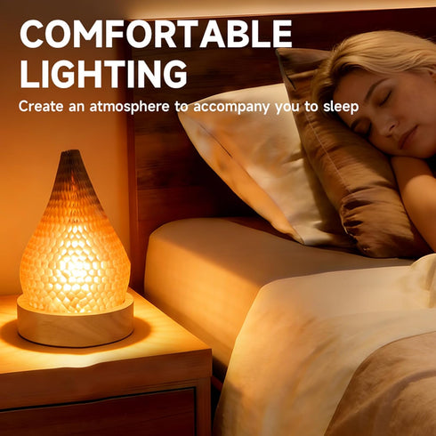 Dimmable Modern Night Light Fixture Honeycomb Paper Minimalist Style LED Table Lamp Nightlight Rechargeable Desk Decor