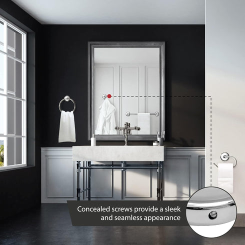 Design House Accessories Bathroom Hardware, Robe Hook, Polished Chrome and White by Design House