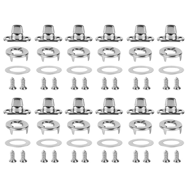 12 Sets Marine Grade Twist Lock Fasteners, Nickel Plated Turn Button Fasteners for Boats RVs with 24 Screws