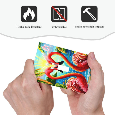 haigof 1 3 5 Inch Romantic Flamingo Light Switch Cover Wall Plate Gang Single Plates Print Faceplate Home Decor X