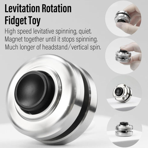 FREELOVE Magnetic Slider Levitation Fidget Spinner for Adults, Heavy Duty Stainless Steel Metal Fidget Toys, Small Mini