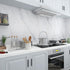 JSEVEM Grey White Marble Wallpaper, 15.74" 118.11" Self Adhesive Removable Decor for Kitchen Countertop