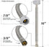 27416-NL-2 Toilet Connector, 16 Inch Braided Stainless Steel Hose, 3/8 Compression x 7/8 Female Ballcock Nut