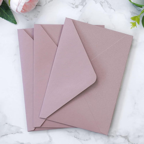 PONATIA 50 Pack A4 Envelopes, 4 1/4 x 6 1/8 Inches Dusty Rose Envelopes for Gift Cards, Wedding Details Cards