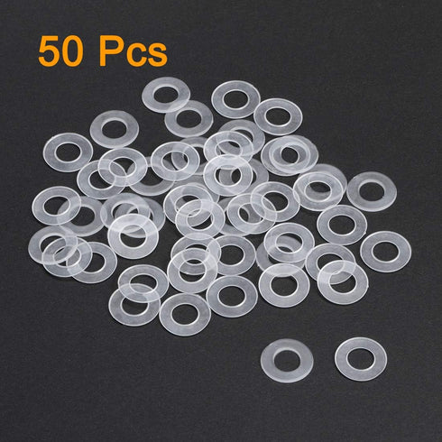 uxcell Nylon Flat Washers M8 - 16mm OD, 8mm ID, 0.9mm Thickness Sealing Gasket for Faucet Pipe, Pack of 50
