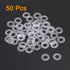 uxcell Nylon Flat Washers M8 - 16mm OD, 8mm ID, 0.9mm Thickness Sealing Gasket for Faucet Pipe, Pack of 50