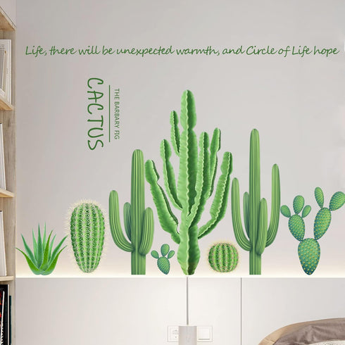Stickers(25 37 Inch) Maydahui Cactus Wall Decals Green Succulent Plant Wall x Peel Stick Inspirational Quotes Tropical